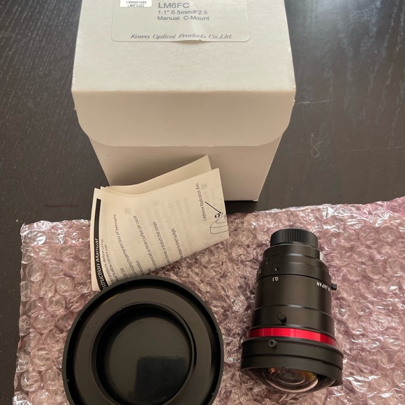 Kowa LM6FC 1.1" 6.5mm F2.5 Manual Iris C-Mount Lens, Low Distortion, Wide-Band - Picture 3 of 6
